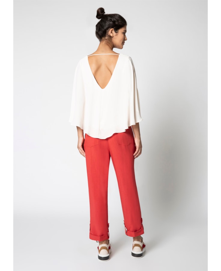 Calça Linho Martingale Vermelho