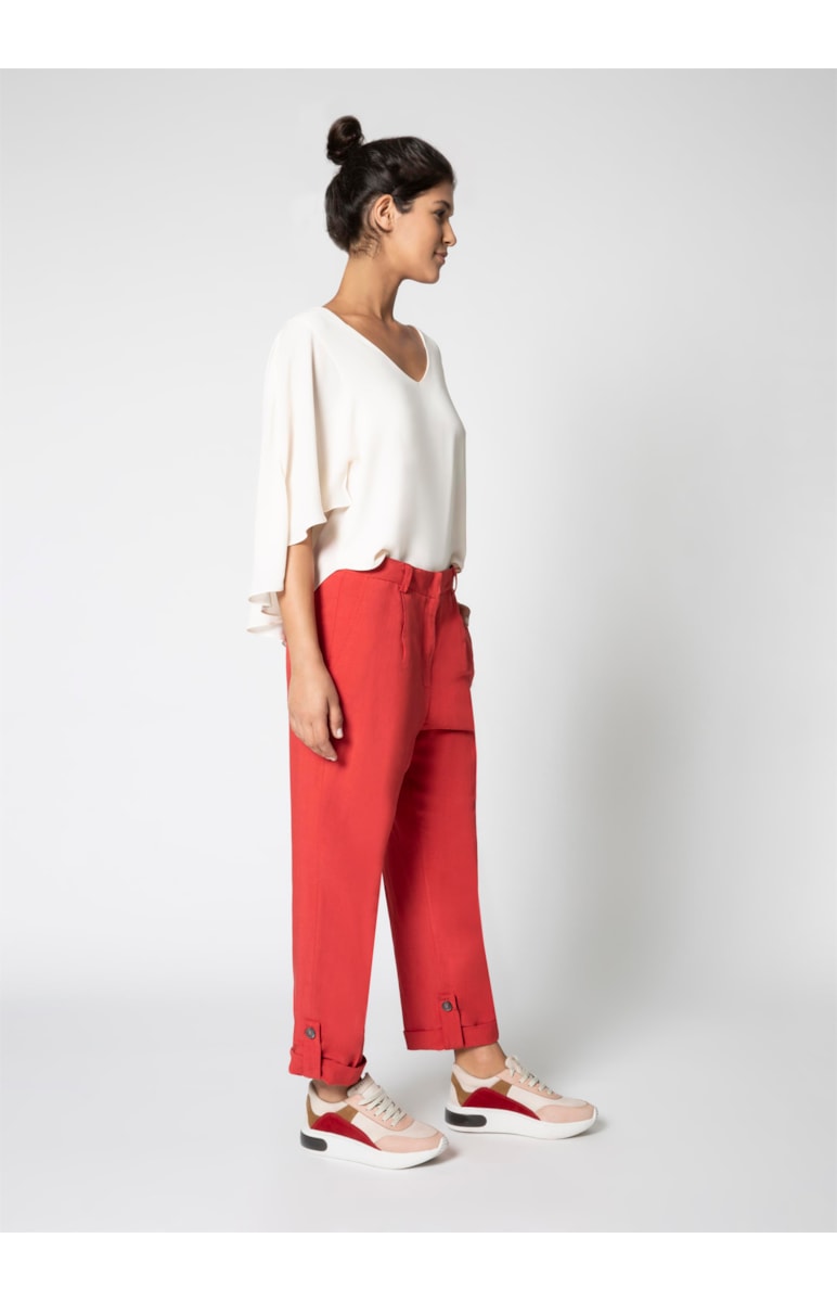 Calça Linho Martingale Vermelho