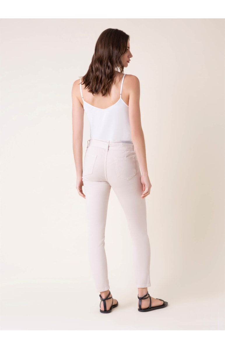 Calça Linho Skinny Bege