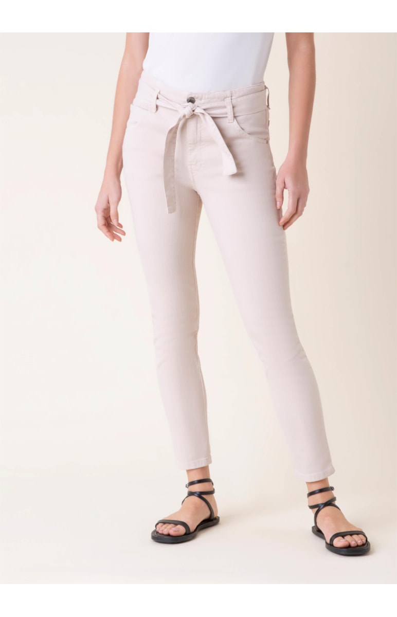 Calça Linho Skinny Bege