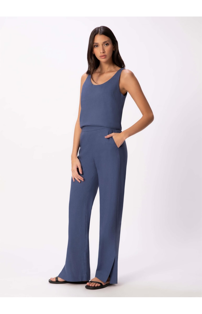 Calça Linho Washed Plus Azul Jeans