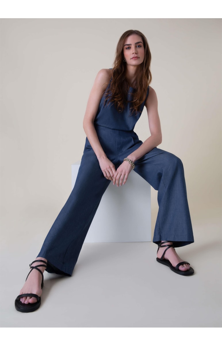 Calça Lyocel Denim Marinho