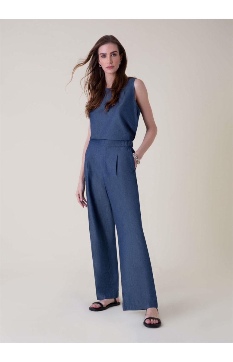 Calça Lyocel Denim Marinho