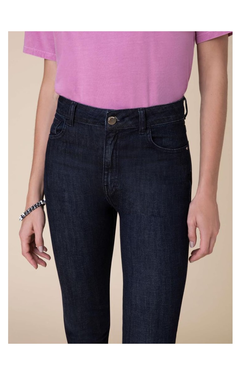 Calça Marie Cigarrete Elastic 319 Lav.Escuro C/ Resina