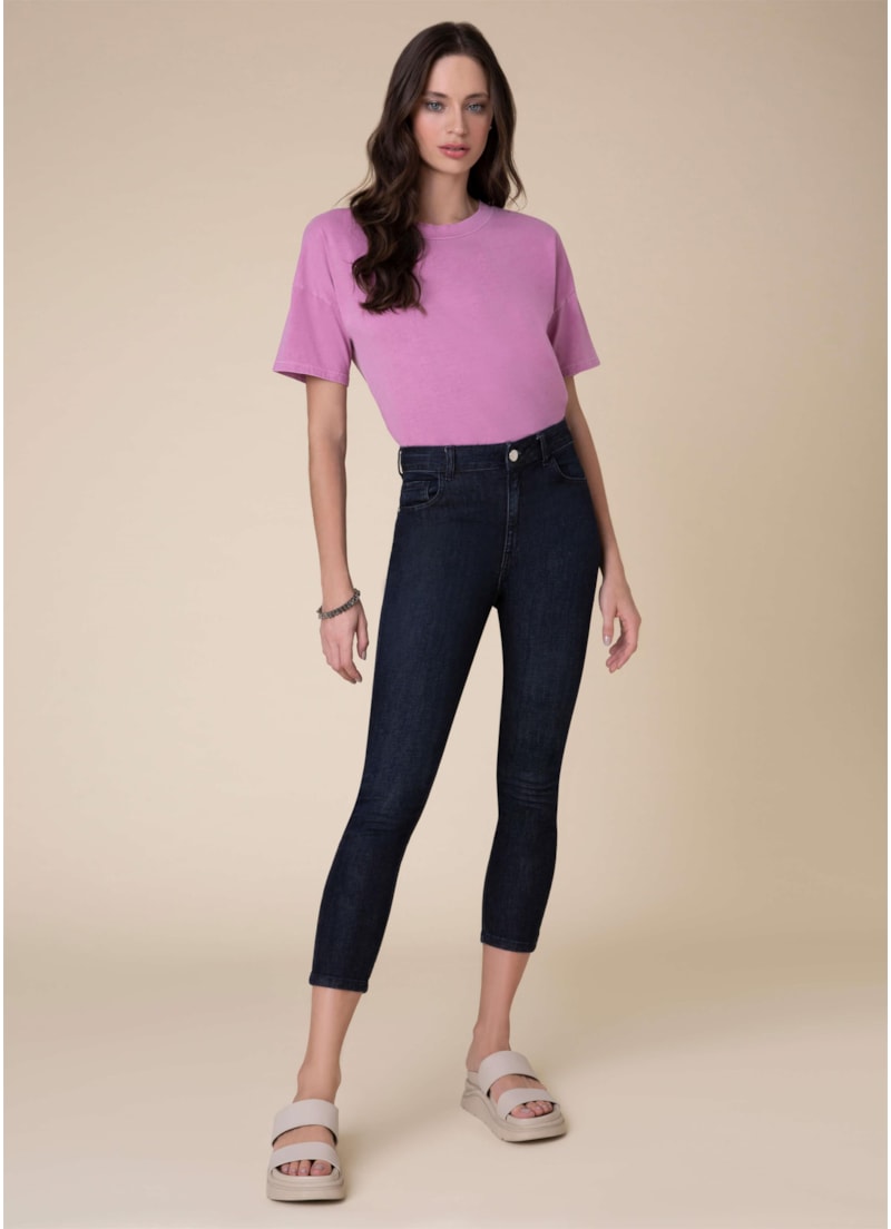 Calça Marie Cigarrete Elastic 319 Lav.Escuro C/ Resina