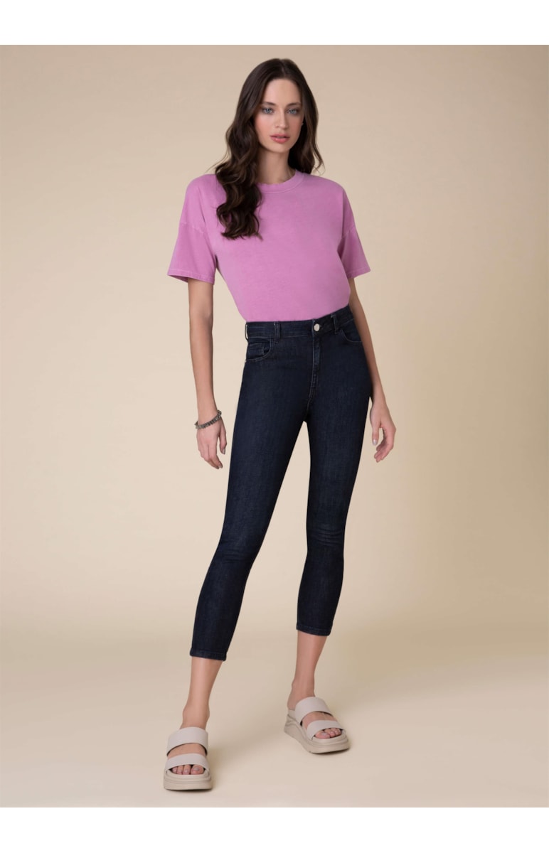 Calça Marie Cigarrete Elastic 319 Lav.Escuro C/ Resina