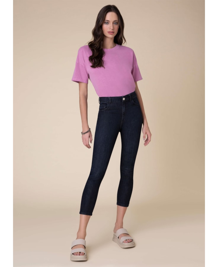 Calça Marie Cigarrete Elastic 319 Lav.Escuro C/ Resina