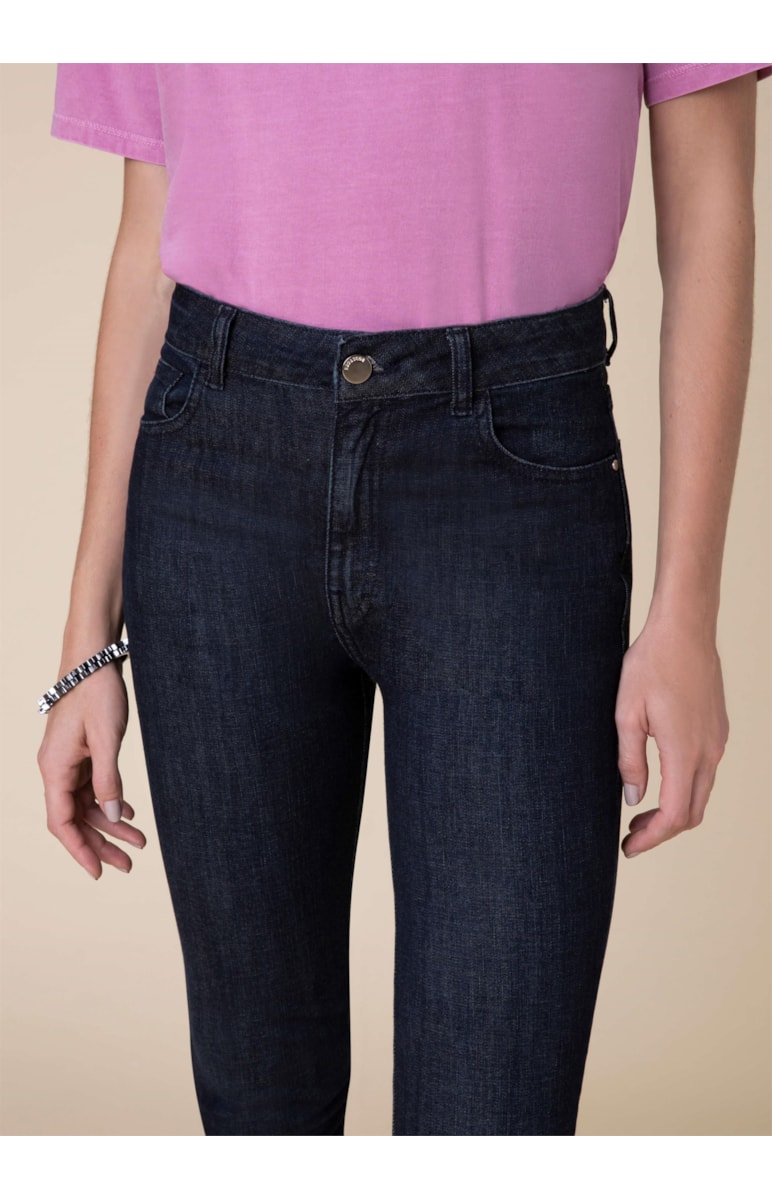Calça Marie Cigarrete Elastic 319 Lav.Escuro C/ Resina