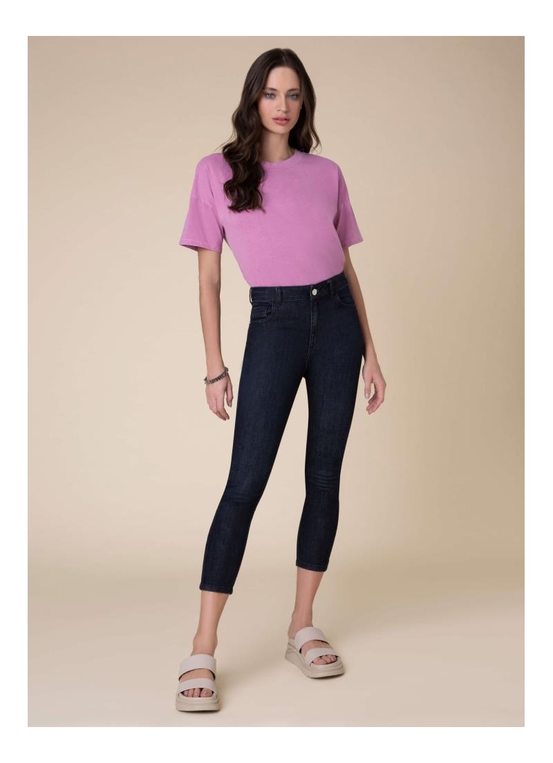 Calça Marie Cigarrete Elastic 319 Lav.Escuro C/ Resina