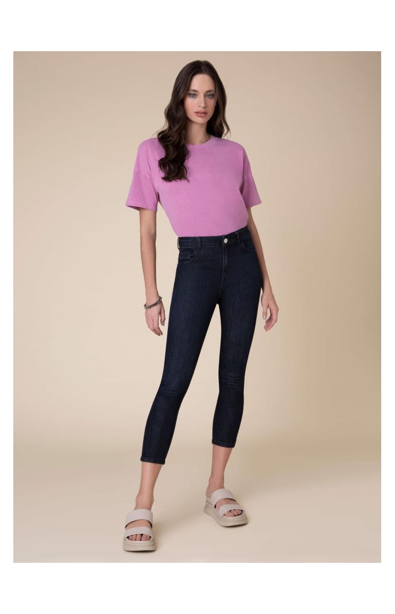 Calça Marie Cigarrete Elastic 319 Lav.Escuro C/ Resina