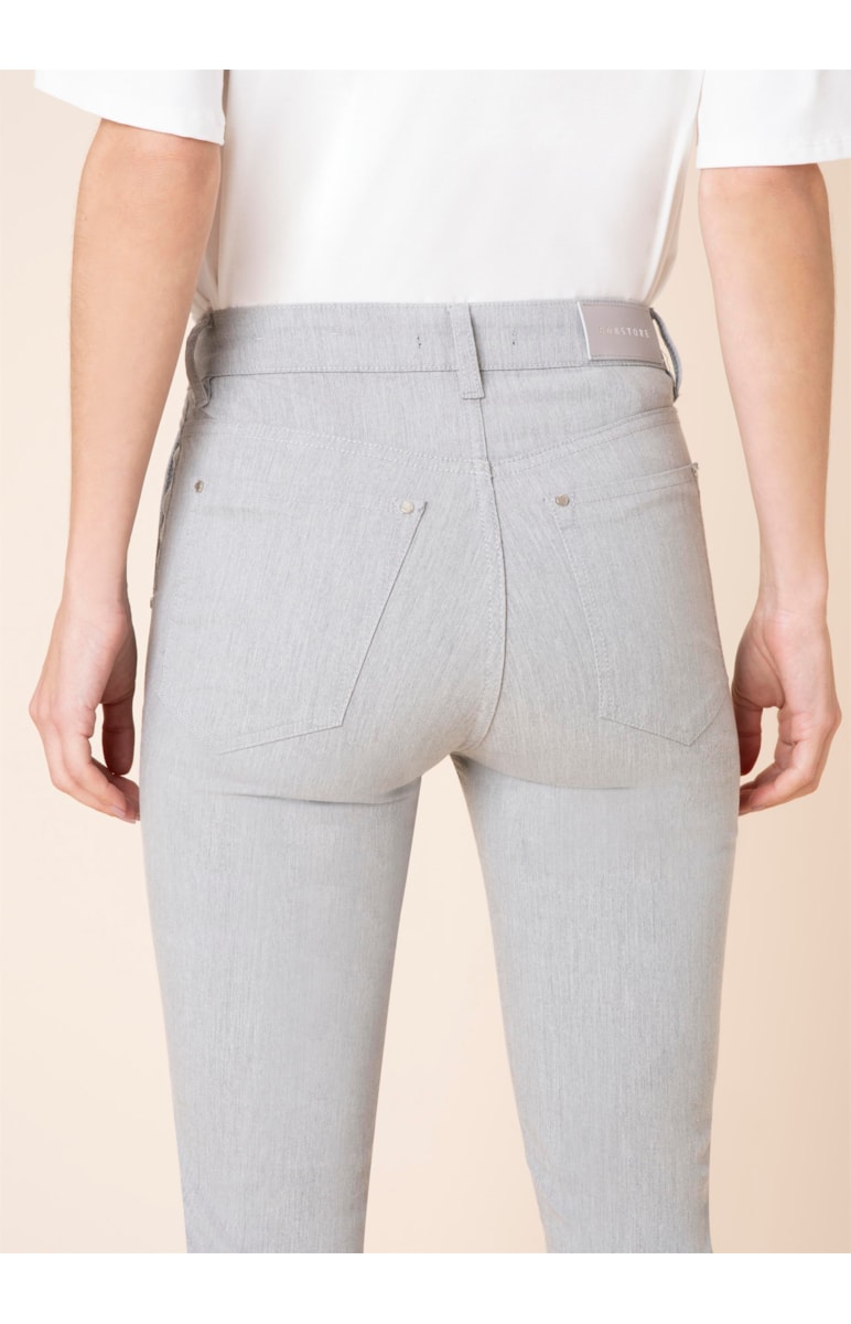 Calça Marrie Cigarrete Color Barra Italiana Cinza Mescla