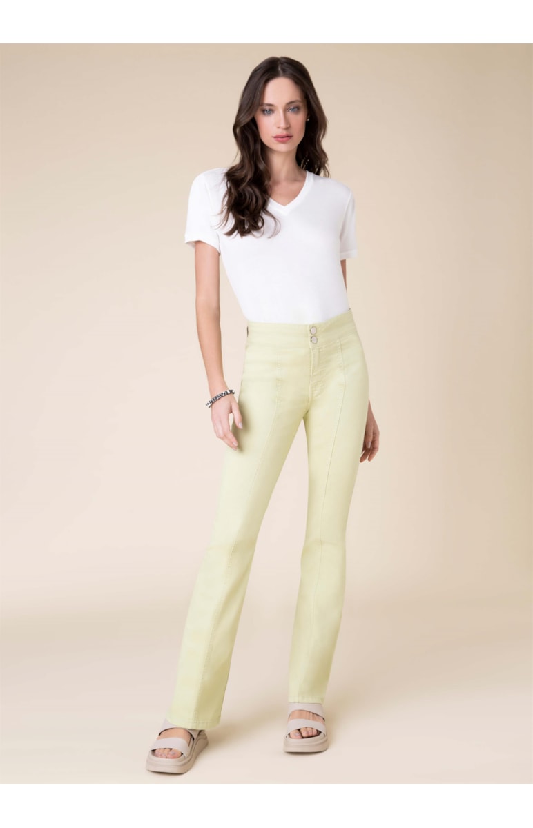 Calça Marrie Flare Color Verde Maca