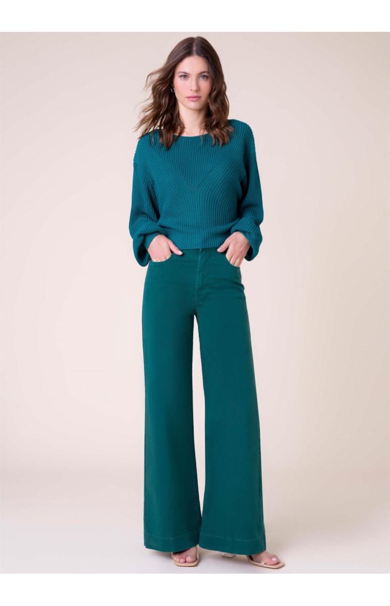 Calça Max Pantalona Verde Escuro