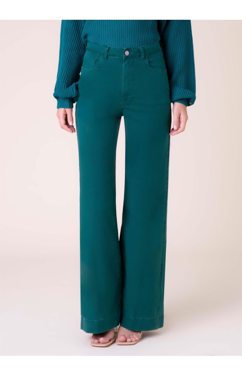 Calça Max Pantalona Verde Escuro