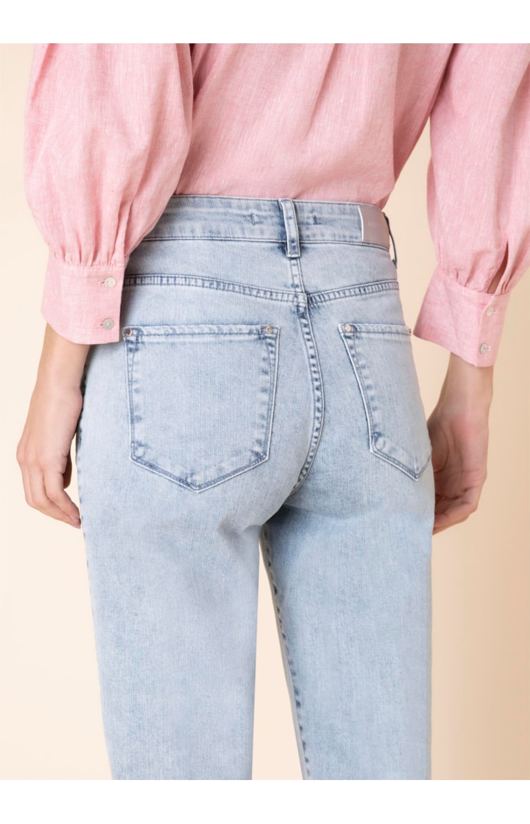 Calça Mom Elastic Pence 324 Lav.Claro C/ Rebolo