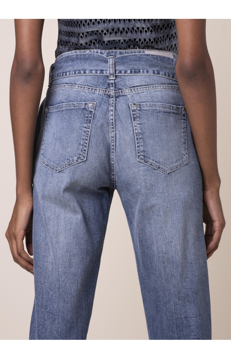 Calça Mom Jeans Deep Blue B-130 Lav.Medio C/Tank