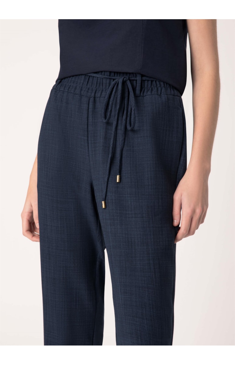 Calça Natural Check Cigarrete Marinho