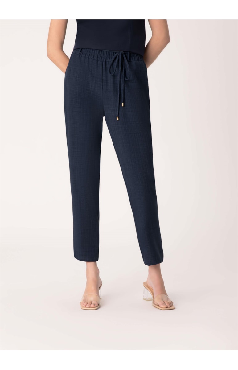 Calça Natural Check Cigarrete Marinho