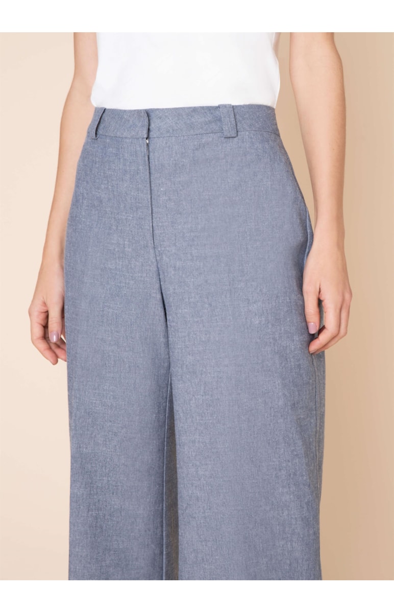 Calça Pantacourt Azul Jeans