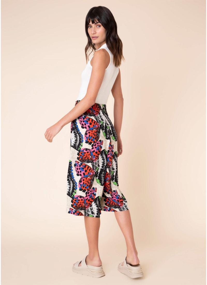 Calça Pantacourt Butterfly Estampado