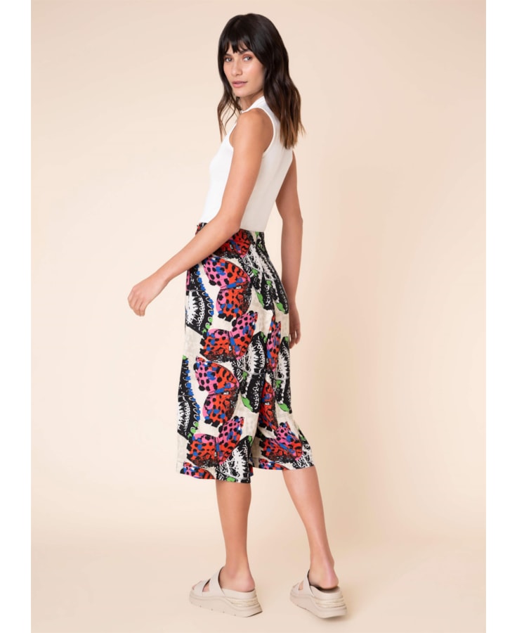 Calça Pantacourt Butterfly Estampado