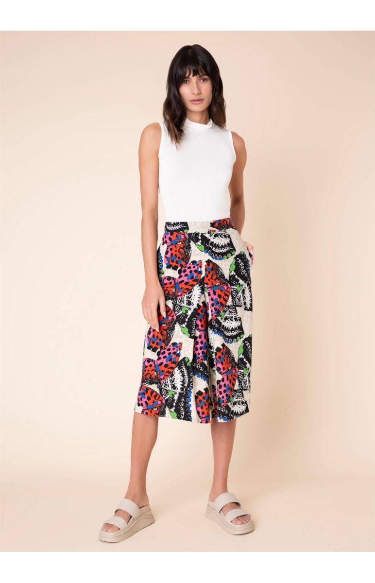 Calça Pantacourt Butterfly Estampado