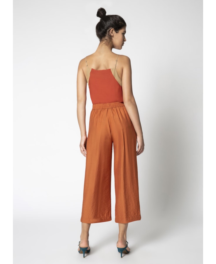 Calça Pantacourt Mostarda