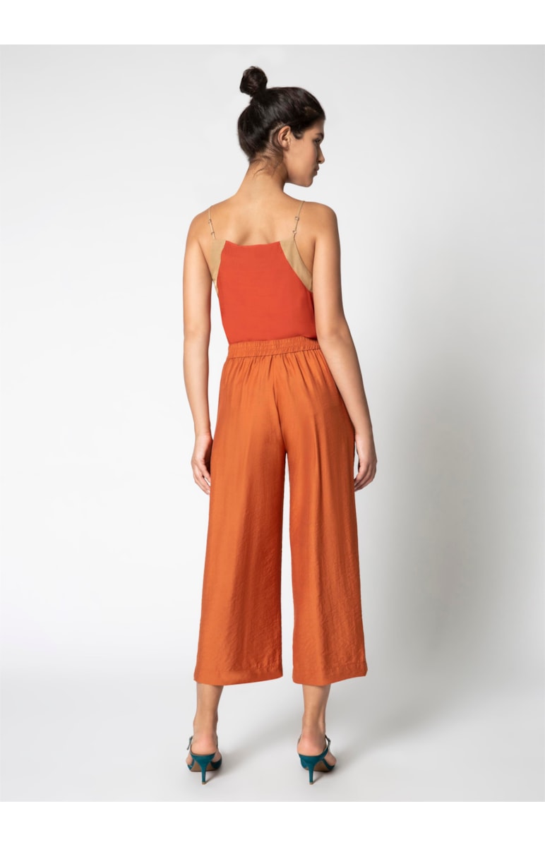 Calça Pantacourt Mostarda