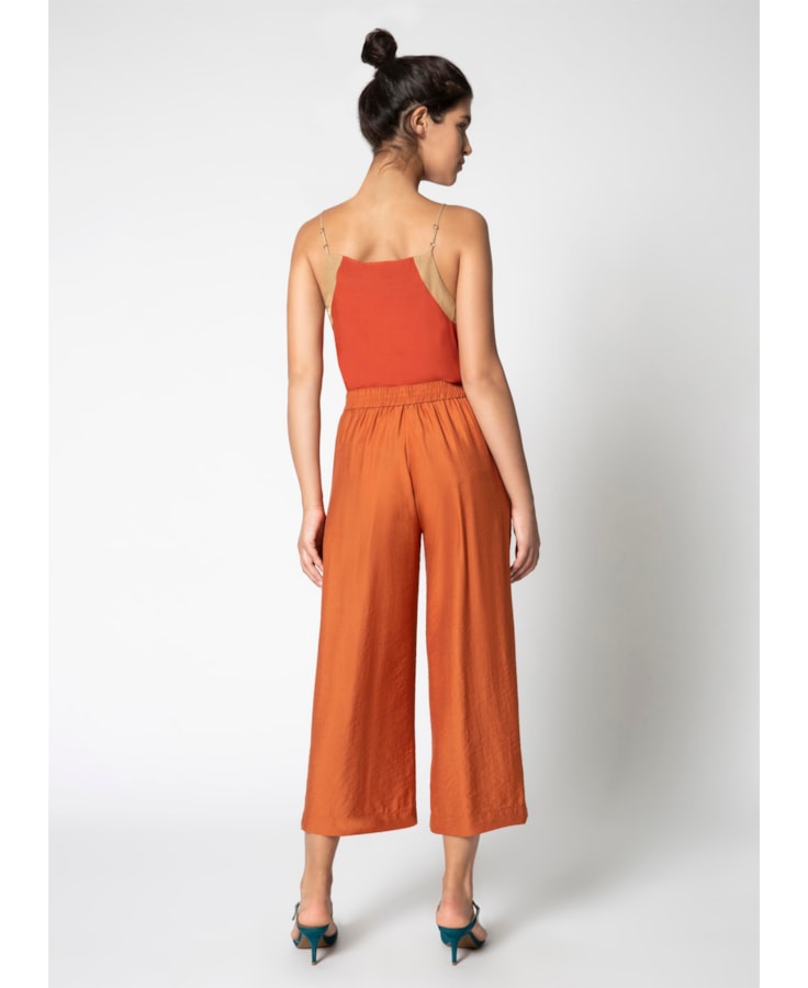 Calça Pantacourt Mostarda