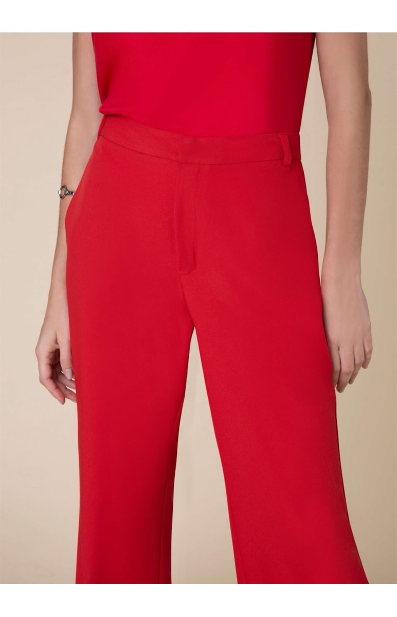 Calça Pantalona Alfaiataria Vermelho