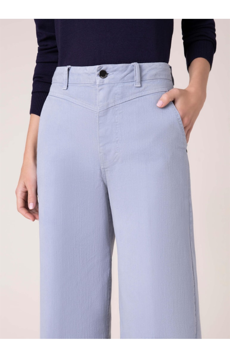 Calça Pantalona Color Stretch Azul Claro
