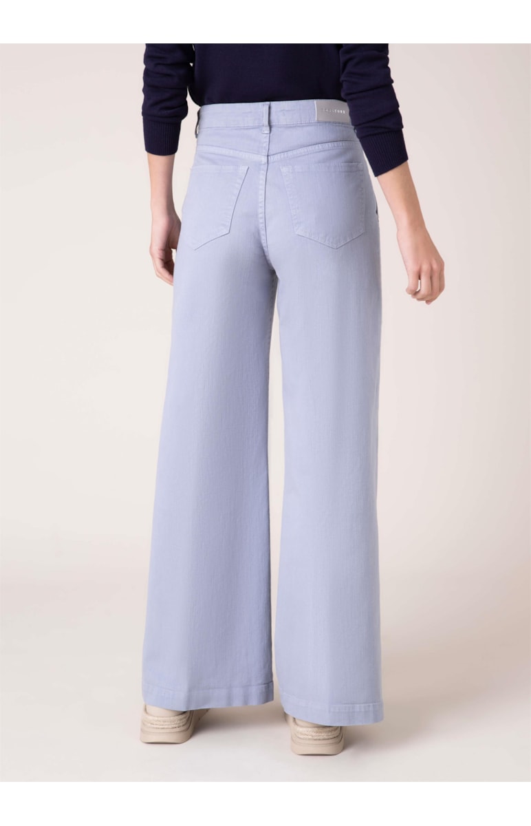 Calça Pantalona Color Stretch Azul Claro