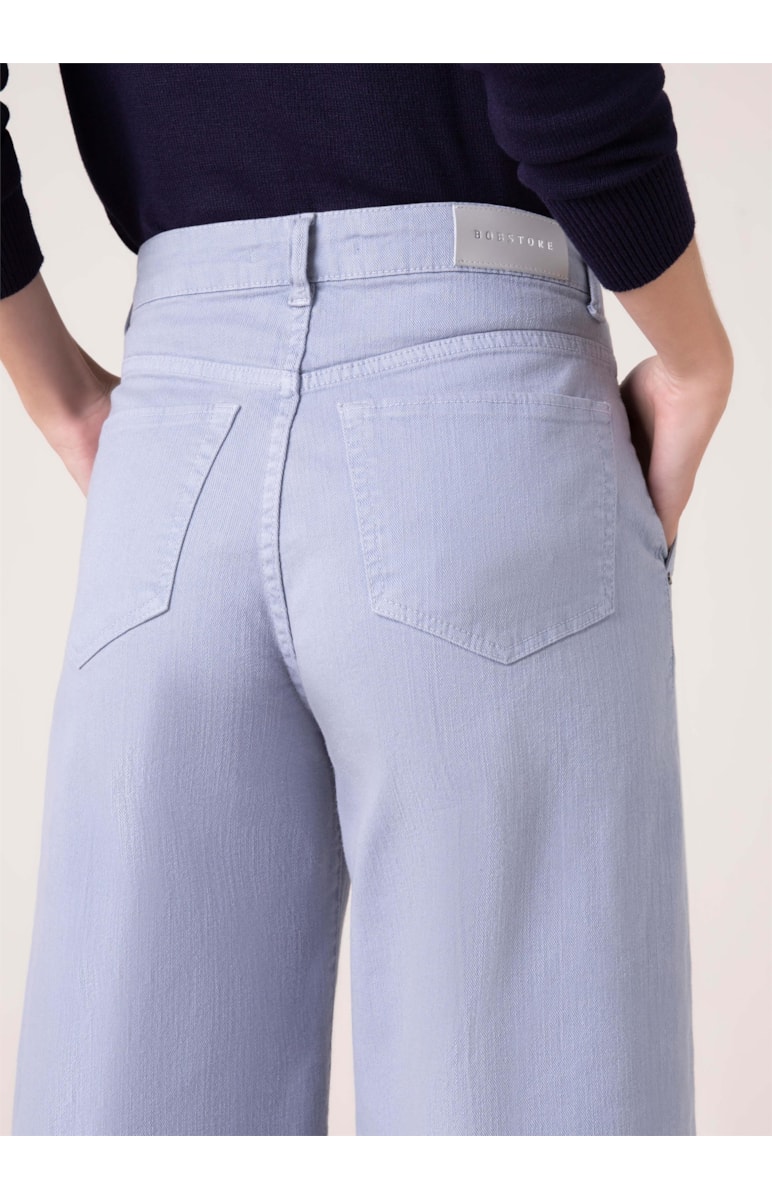 Calça Pantalona Color Stretch Azul Claro
