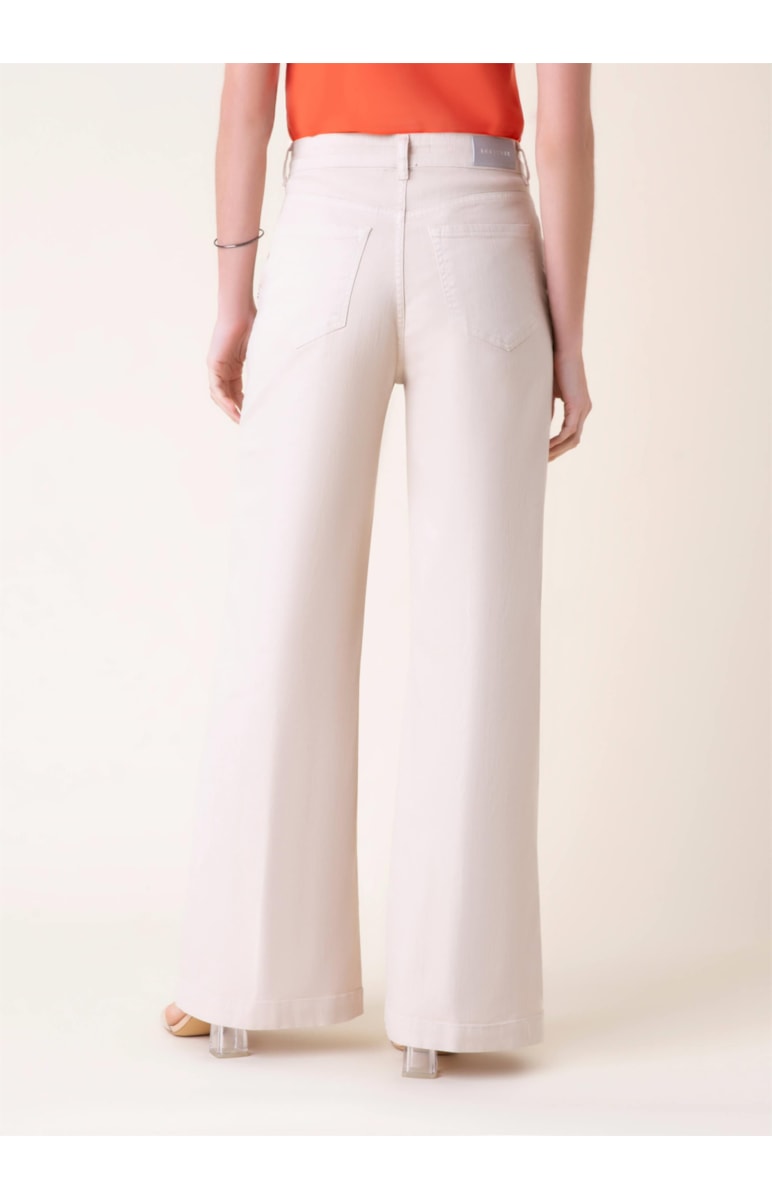 Calça Pantalona Color Stretch Bege