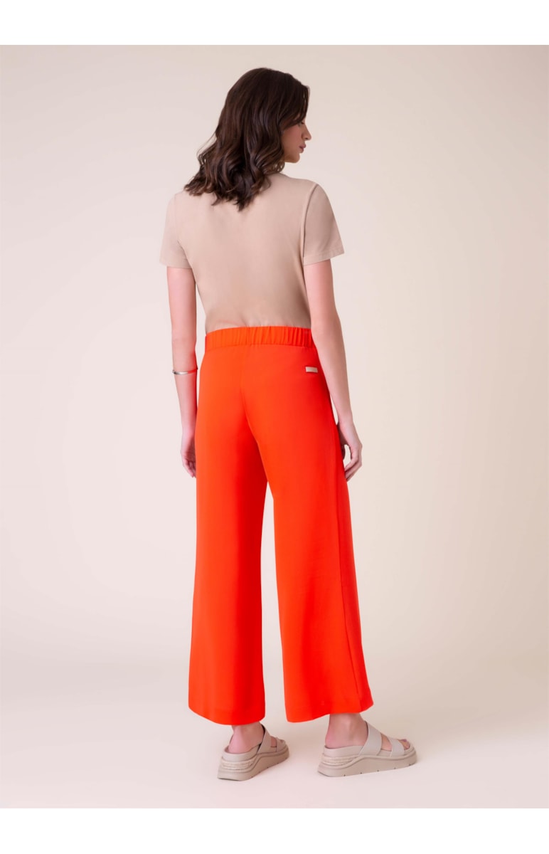 Calça Pantalona Crepe Laranja