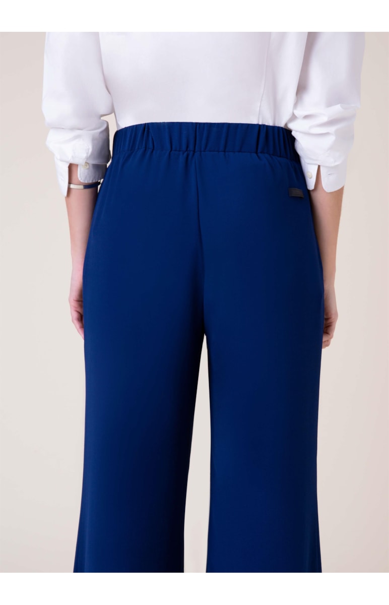Calça Pantalona Crepe Marinho
