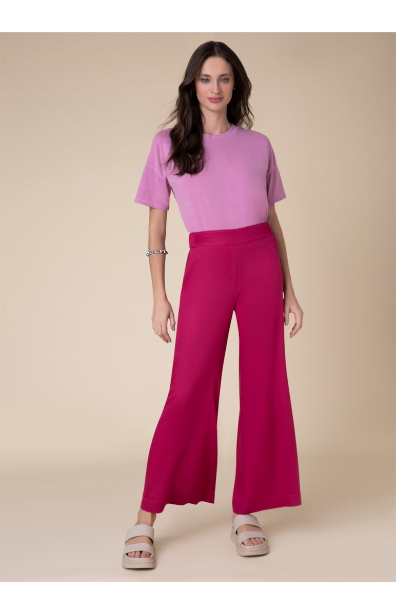 Calça Pantalona Elástico Pink