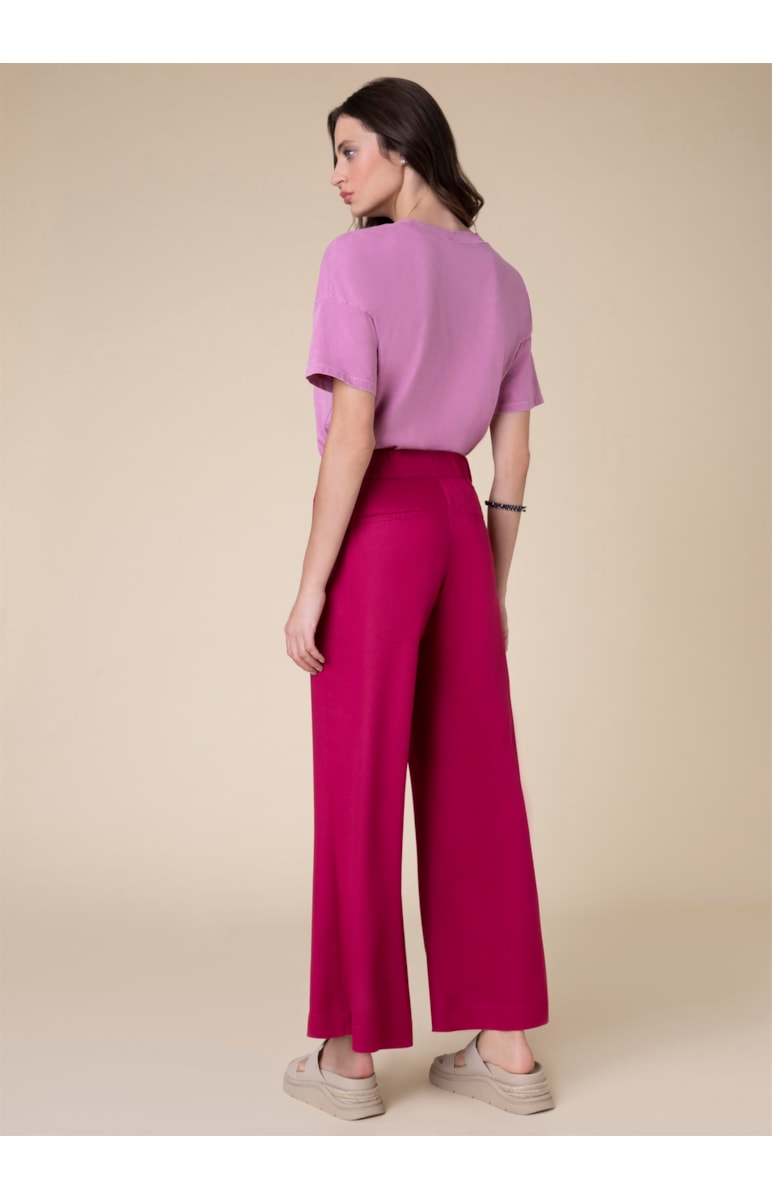 Calça Pantalona Elástico Pink