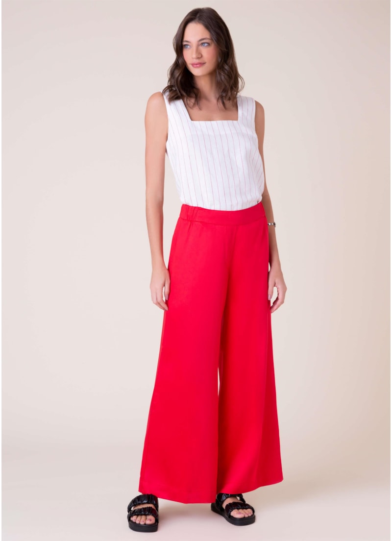 Calça Pantalona Vermelho