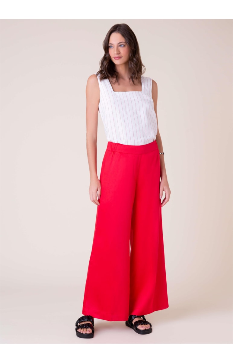 Calça Pantalona Vermelho