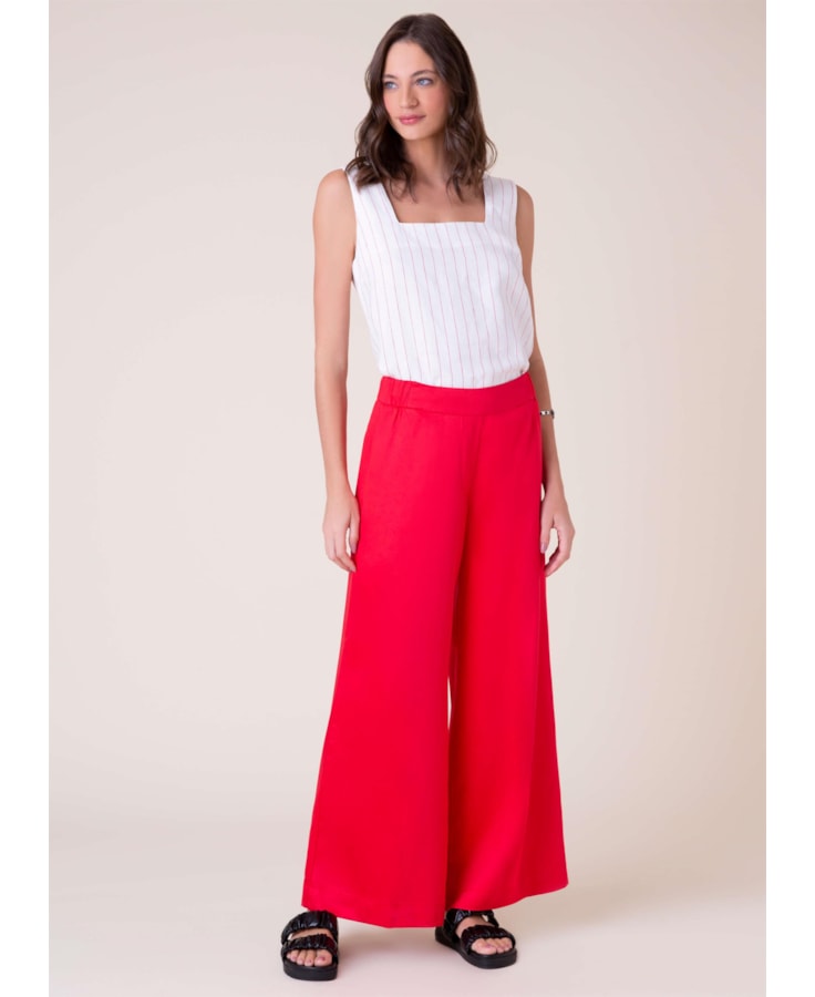 Calça Pantalona Vermelho