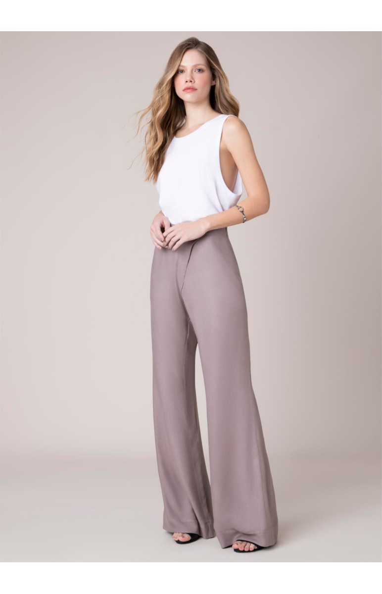 Calca Pantalona Viscose Transpassada Mouse