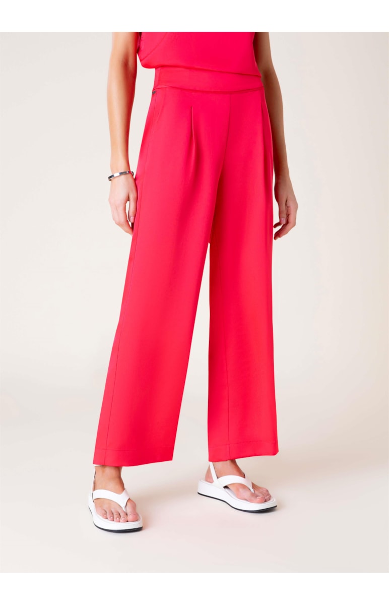 Calça Reta Cetim Pink