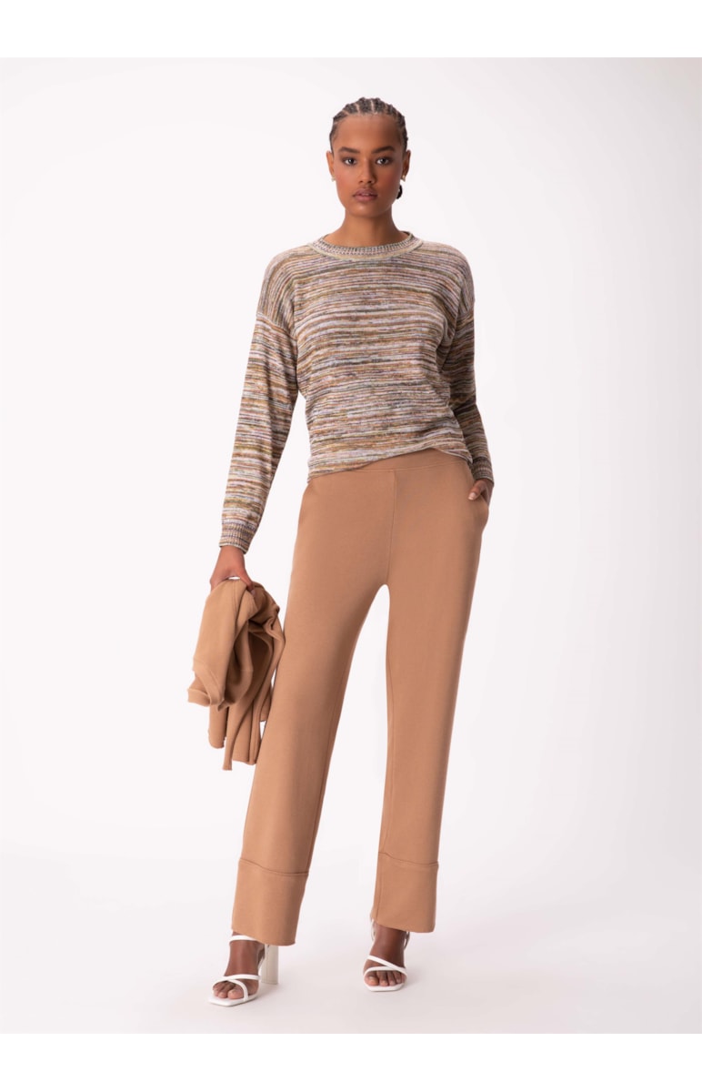 Calça Reta Londres Camel