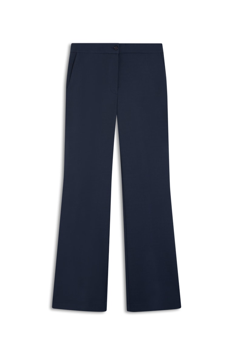 Calça Scuba Crepe Wide Leg Marinho