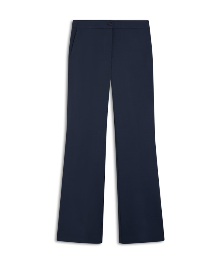 Calça Scuba Crepe Wide Leg Marinho