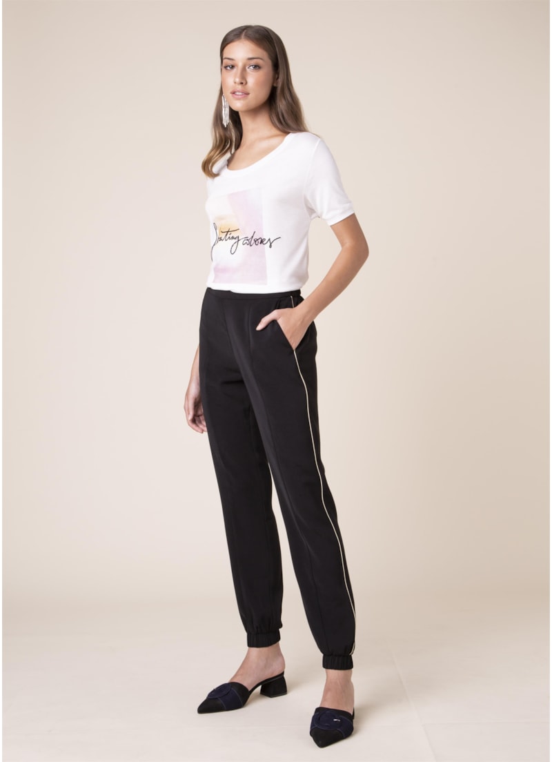 Calça Skinny Elástico Barra Preto