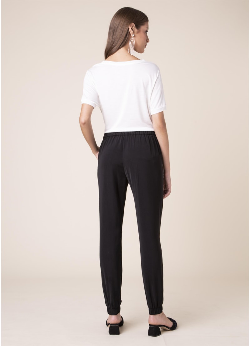 Calça Skinny Elástico Barra Preto