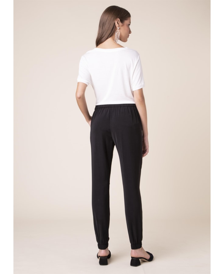 Calça Skinny Elástico Barra Preto