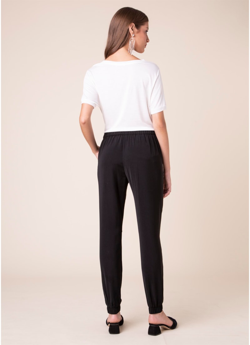 Calça Skinny Elástico Barra Preto